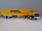 Lion car Daf Ipec Geel met eurotrailer 1:50, Ophalen of Verzenden, Zo goed als nieuw, Bus of Vrachtwagen, Lion Toys