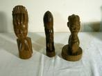 3 houten beeldjes uit Belgisch-Kongo, Antiek en Kunst, Ophalen of Verzenden