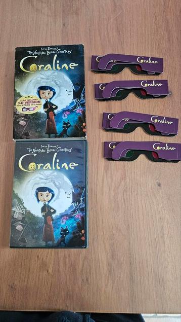 Coraline DVD + 3D Versie + 4 Brillen beschikbaar voor biedingen
