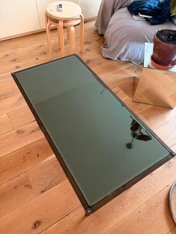 Vintage Salontafel met Groen Spiegelblad bijzettafel beschikbaar voor biedingen