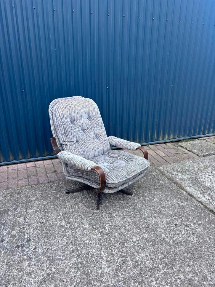 Vintage draaistoel fauteuil, Huis en Inrichting, Fauteuils, Gebruikt, 75 tot 100 cm, Ophalen