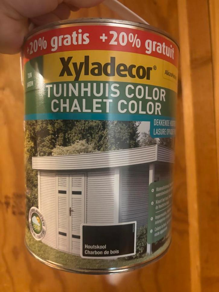 Xyladecor Tuinhuis Color - Houtskool, Doe-het-zelf en Verbouw, Verf, Beits en Lak, Nieuw, Beits, Minder dan 5 liter, Zwart, Ophalen of Verzenden
