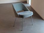Design stoel mint groen velours (stijl Knoll Saarinen), Huis en Inrichting, Stoelen, Ophalen, Gebruikt, Overige kleuren, Eén