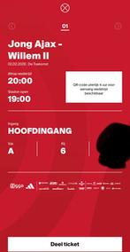 Jong ajax willem II, Tickets en Kaartjes, Seizoenskaart, Eén persoon, Februari