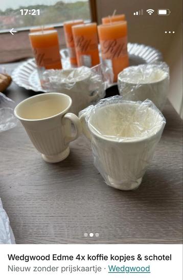 Wedgwood Edme Koffiekopjes & Schotels (4x)NIEUW!KOOPJE! beschikbaar voor biedingen
