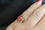 Gouden antieke ring met edelsteen streepagaat. 2025/334., Ophalen of Verzenden, Goud, Ring, Met edelsteen
