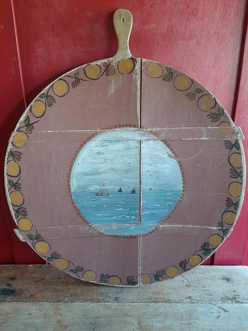 Oude beschilderde broodplank, Antiek en Kunst, Curiosa en Brocante, Ophalen of Verzenden