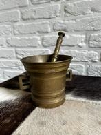 Grote messing vijzel met stamper, Ophalen of Verzenden, Koper