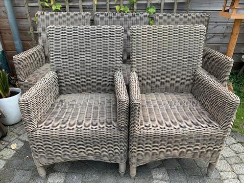 5 stoelen van rondwicker Totaal 60 euro, Tuin en Terras, Tuinstoelen, Gebruikt, Wicker, Ophalen