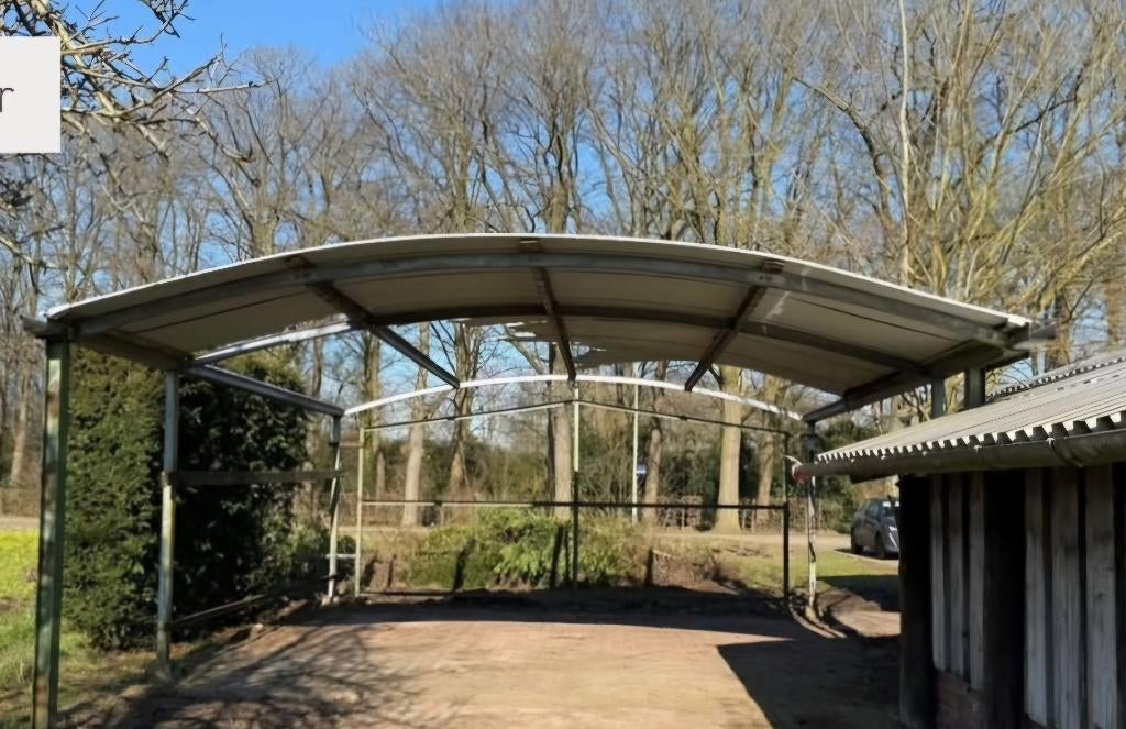 Boogstal met poeren, Doe-het-zelf en Verbouw, Overige Doe-het-zelf en Verbouw, Ophalen, Gebruikt