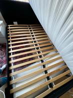 IKEA Slattum bed (140x200) met matras en topper, Ophalen, Gebruikt, Zwart, Tweepersoons