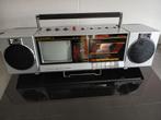 Ghettoblaster boombox draagbare radio cassettespeler met tv, Audio, Tv en Foto, Radio's, Ophalen of Verzenden, Gebruikt, Overige typen