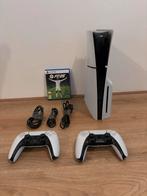 PlayStation 5 Slim Disc met 2 controllers en FC25, Ophalen of Verzenden, Zo goed als nieuw, Playstation 5