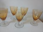Max Verboeket Carnaval glazen amberkleurig 5 stuks, Ophalen of Verzenden