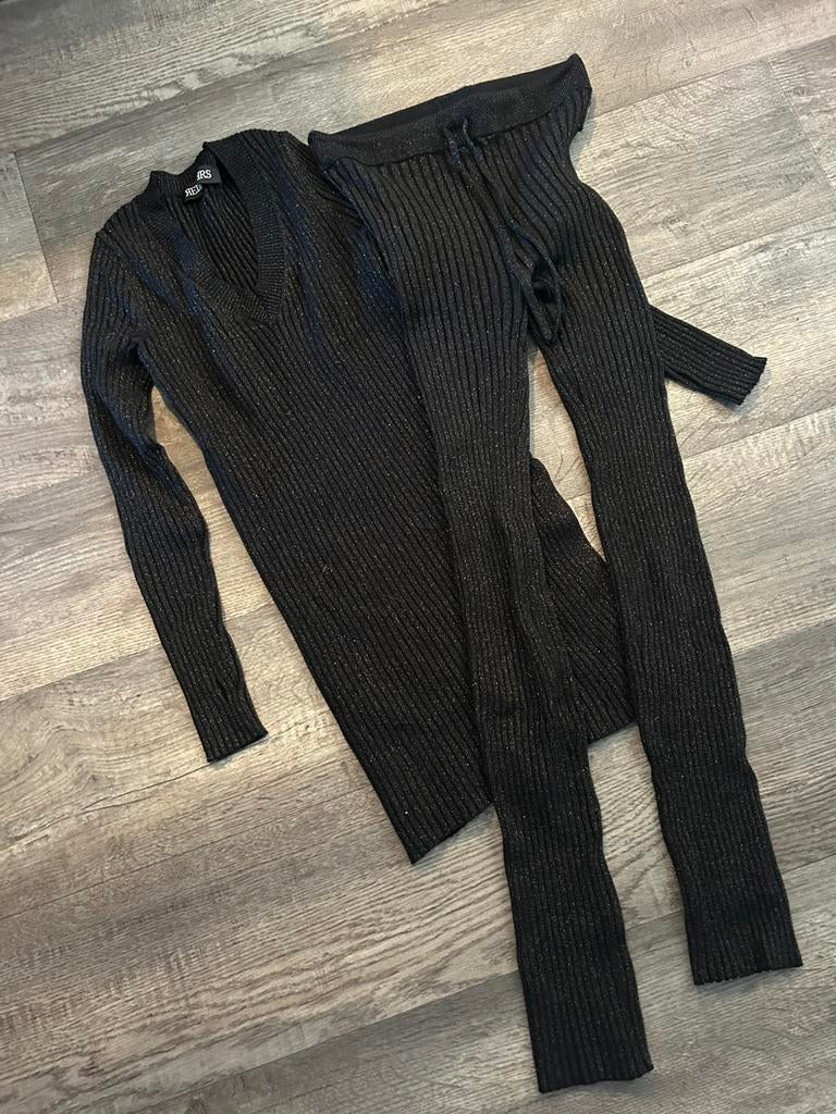 Reinders twinset zwart glitter lurex, maat M, Ophalen of Verzenden, Nieuw, Maat 38/40 (M), Zwart