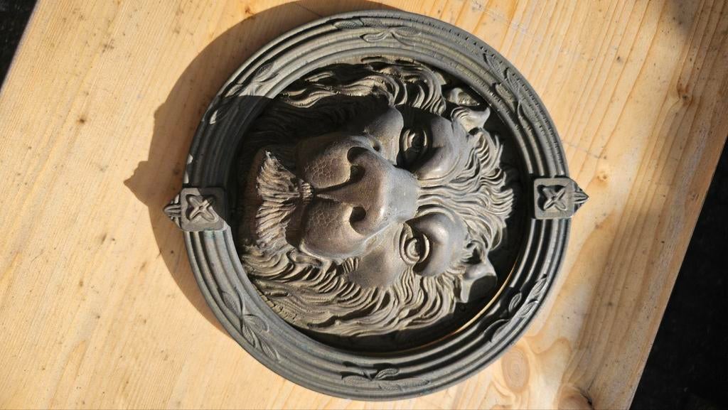 Antieke Bronzen Leeuwenkop Deurklopper, Ophalen of Verzenden, Brons