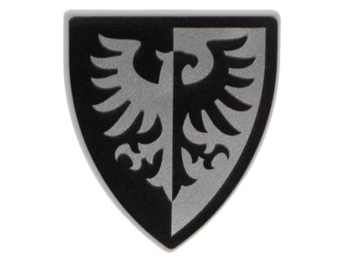 LEGO Castle Schild Black Falcons  Zwart met Zilver - Nieuw, Lego, Accessoire, Nieuw, Ophalen of Verzenden