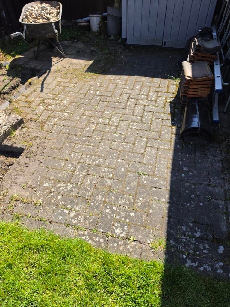 Gebruikte betonnen klinkers voor terras of pad, Tuin en Terras, Ophalen, Gebruikt, Beton, Klinkers