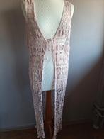 Lang roze gehaakt stretch vest, maat M/L, Ophalen of Verzenden, Zo goed als nieuw, Maat 38/40 (M), Roze