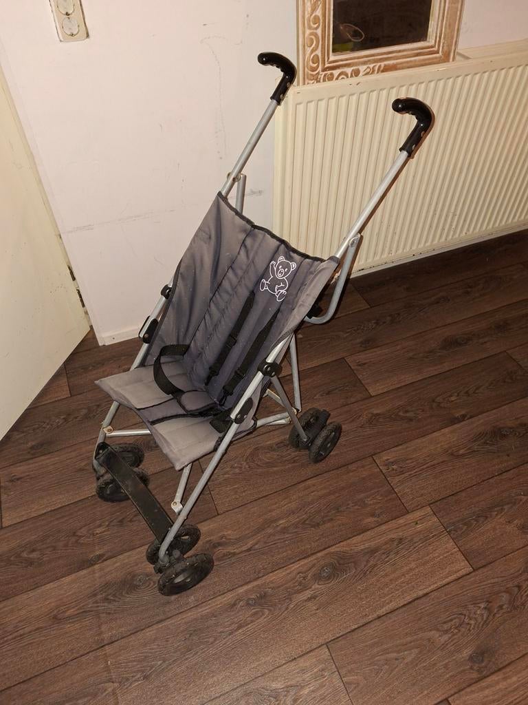 Kinderbuggy grijs met beertje, Kinderen en Baby's, Buggy's, Ophalen