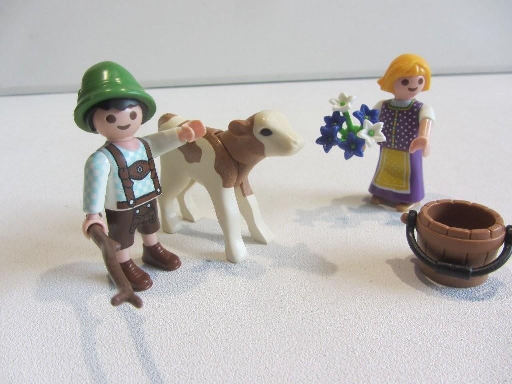 PLAYMOBIL boeren Kinderen met kalf - 70155, Ophalen of Verzenden, Gebruikt, Los playmobil