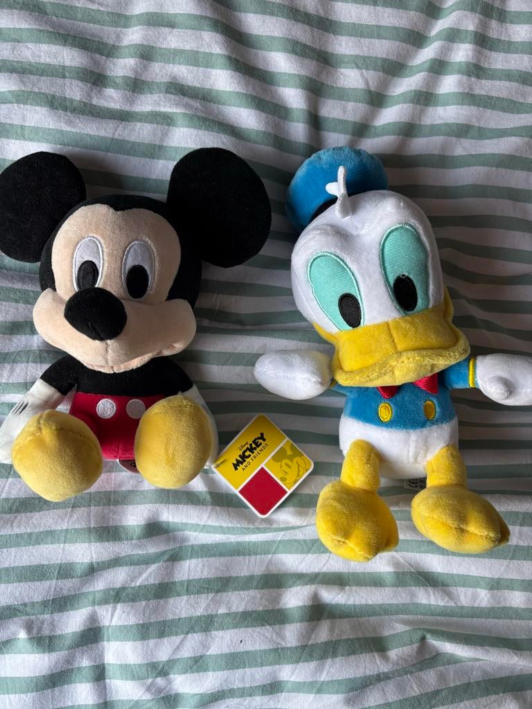 Disney knuffels: Mickey Mouse en Donald Duck, Ophalen of Verzenden, Zo goed als nieuw, Overige typen