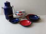 Oude geëmailleerde kan/schalen.Decoratie.Pr.p/st,set vanaf, Ophalen of Verzenden