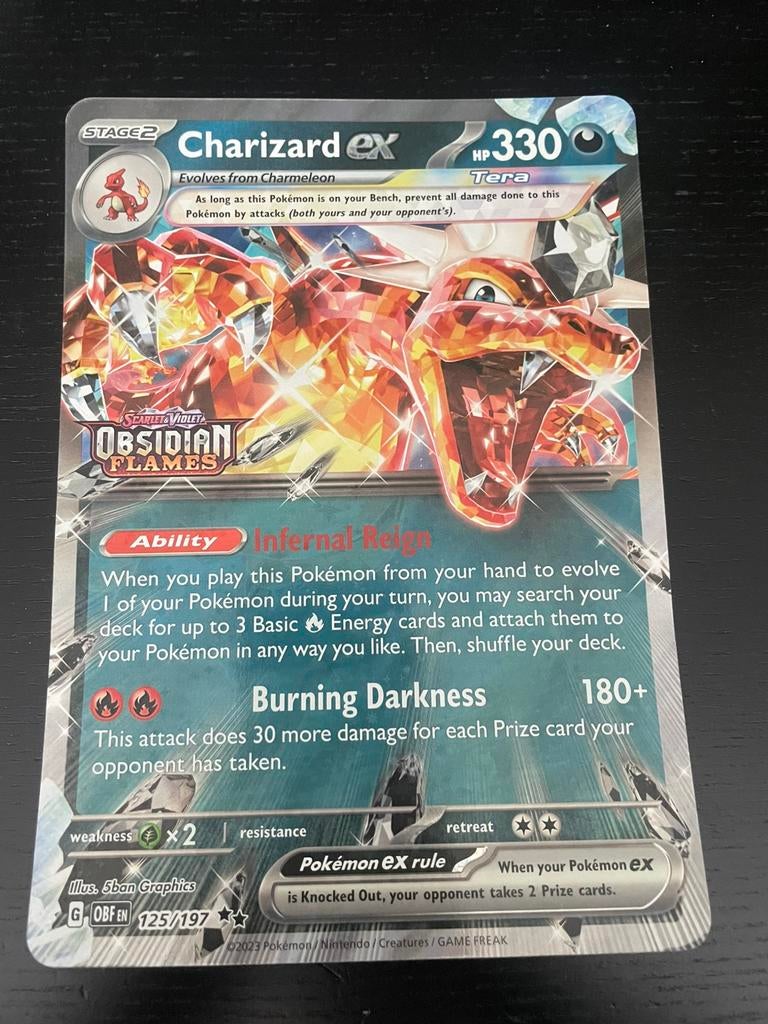 Charizard ex 125/197 jumbo, Hobby en Vrije tijd, Verzamelkaartspellen | Pokémon, Ophalen of Verzenden, Zo goed als nieuw