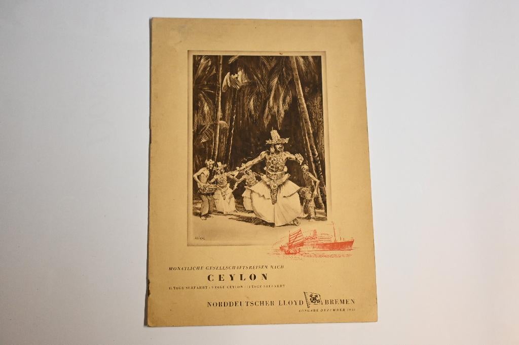 1938 norddeutscher lloyd bremen  brochure ceylon cruise, Verzamelen, Scheepvaart, Ophalen of Verzenden, Gebruikt, Motorboot, Boek of Tijdschrift