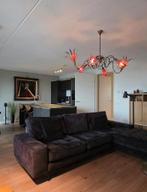 Zwarte loungebank, 280x190 cm, zachtfluweel, 250 tot 300 cm, Hoekbank, Ophalen of Verzenden, Zo goed als nieuw