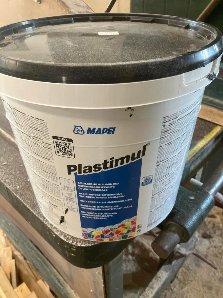 Mapei Plastimul bitumenemulsie, Doe-het-zelf en Verbouw, Verf, Beits en Lak, 5 tot 10 liter, Ophalen, Nieuw, Zwart