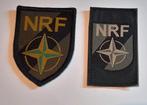 2 verschillende mouwemblemen NRF, Ophalen of Verzenden, Landmacht, Nederland, Embleem of Badge