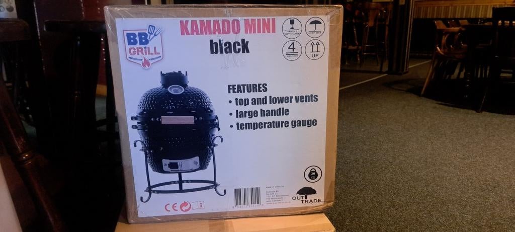 Grill Kamado Mini Black basterd, Tuin en Terras, Houtskoolbarbecues, Ophalen, Nieuw