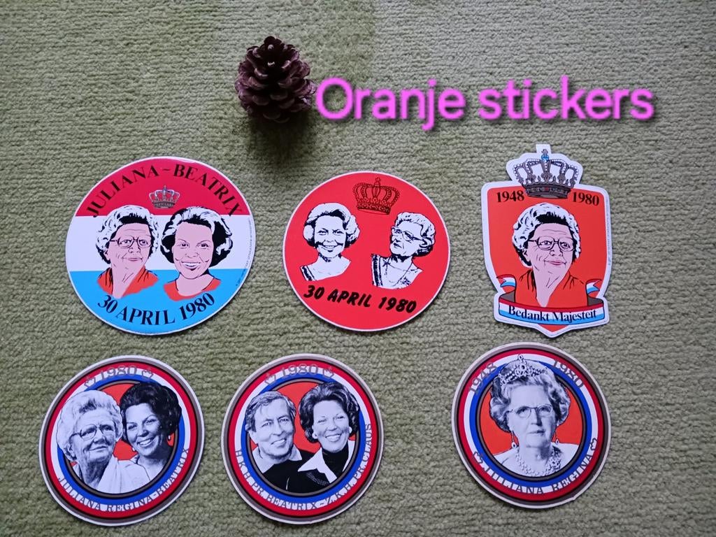 🔶️Koningsdag stickers 1980🔶️, Verzenden, Gebruikt, Film, Tv of Omroep