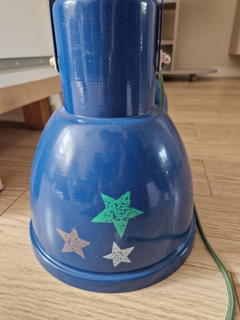 Blauwe hanglamp met sterren, metaal., Ophalen, Metaal, Minder dan 50 cm