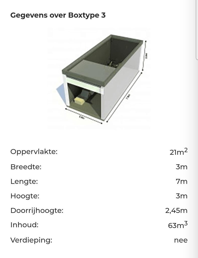 Garagebox 21m2 op beveiligd terrein
