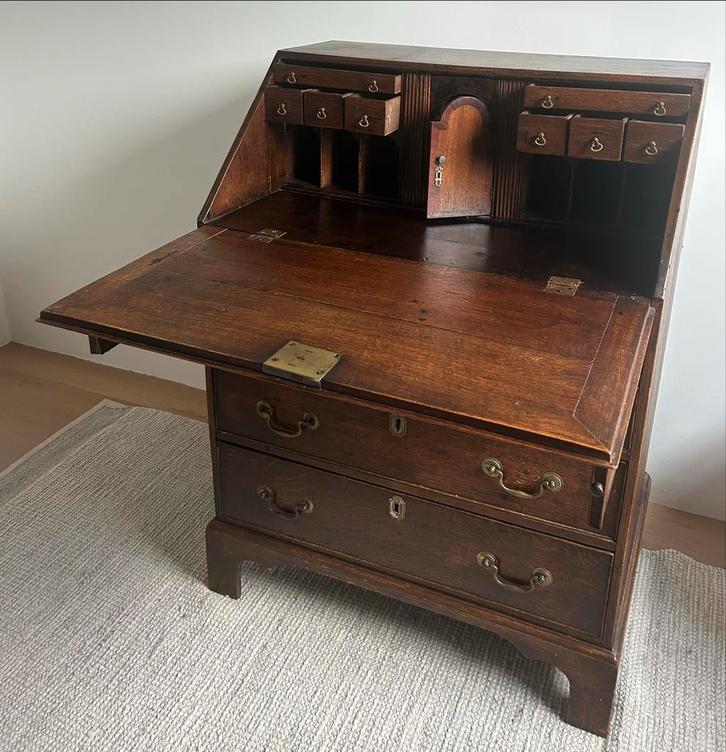 Antiek 19e eeuws secretaire, eikenhout, Antiek en Kunst, Antiek | Kantoor en Zakelijk, Ophalen