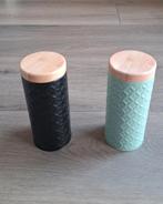 Twee opbergblikken voor koffiepads - Zwart en Mintgroen, Ophalen of Verzenden, Zo goed als nieuw