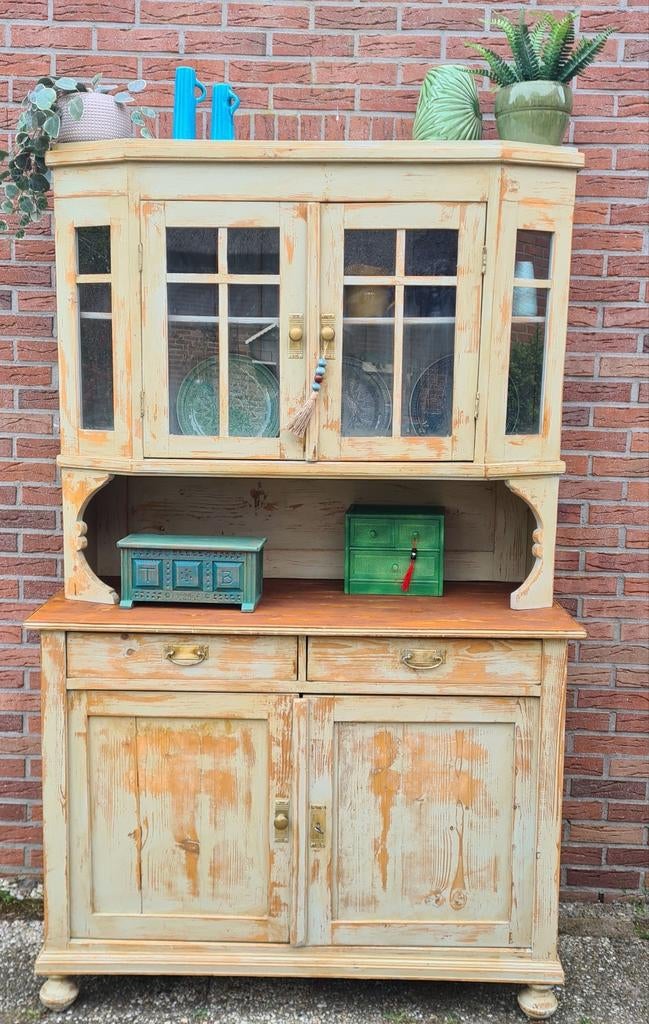 Stoere buffetkast Zweedse landelijke stijl boho vintage, Ophalen, Zo goed als nieuw, 150 tot 200 cm, 25 tot 50 cm