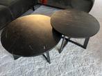 2 salontafels marmer BY BOO zwart, Ophalen, 50 tot 100 cm, Rond, Zo goed als nieuw