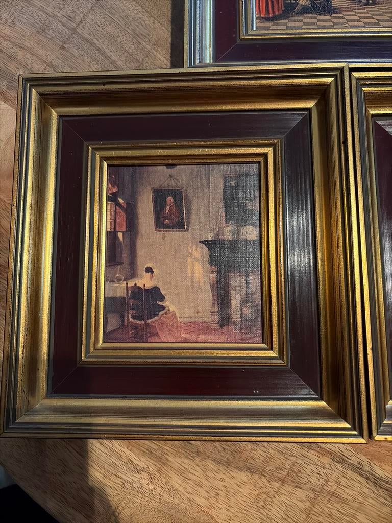 Set van 3 klassieke schilderijen in sierlijke lijsten, Ophalen