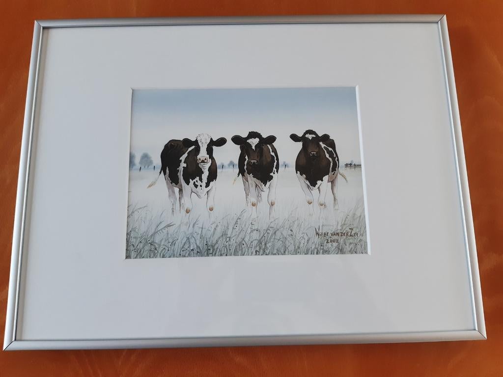 Wiebe van der Zee., Ophalen, Zo goed als nieuw, Schilderij, Minder dan 50 cm