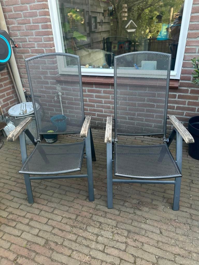 2 verstelbare tuinstoelen gratis, Ophalen, Zo goed als nieuw