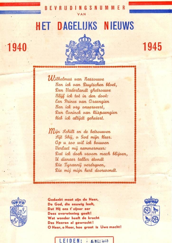 het Dagelijks Nieuws  Bevrijdingsnummer 5 Mei 1945, Ophalen of Verzenden