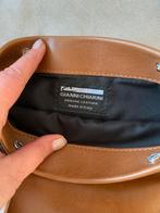 Clutch cognac echt leer, Sieraden, Tassen en Uiterlijk, Tassen | Damestassen, Ophalen of Verzenden, Zo goed als nieuw, Bruin, Avondtasje