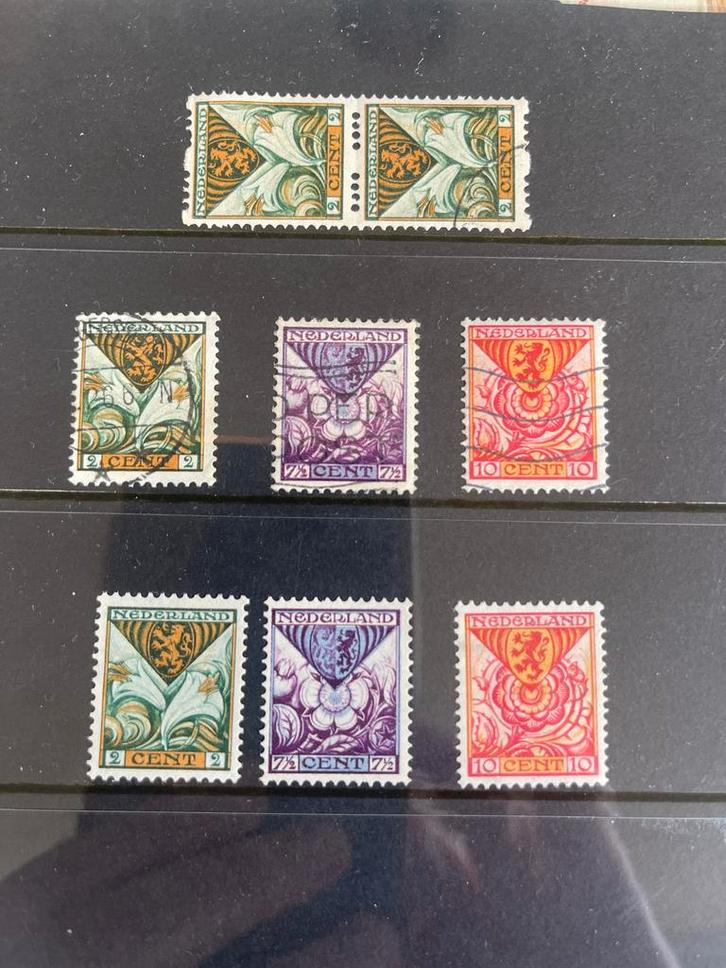 Nvph r71 en166 t/m168 kinderzegels 1925 ongestempeld, Postzegels en Munten, Postzegels | Nederland, Gestempeld, T/m 1940, Ophalen of Verzenden