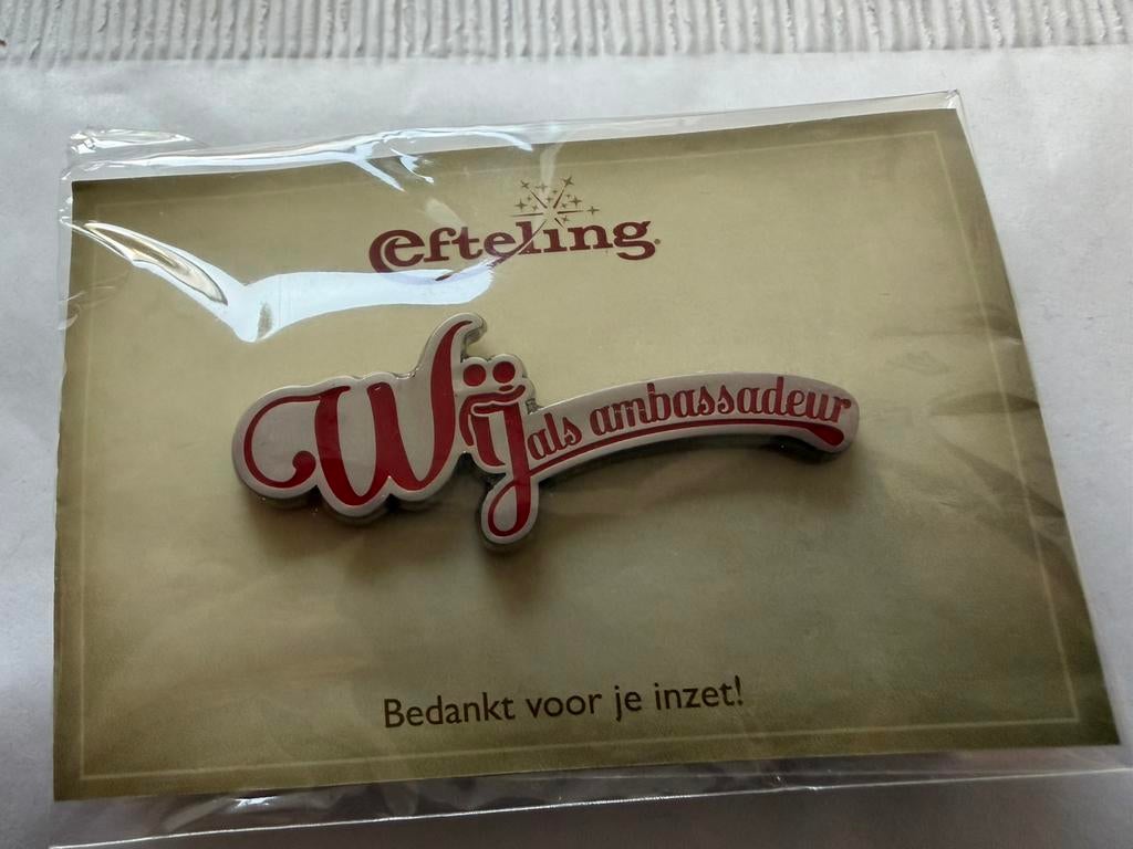 Efteling pin Wij als Ambassadeur 2017 op kaartje, Ophalen of Verzenden, Zo goed als nieuw