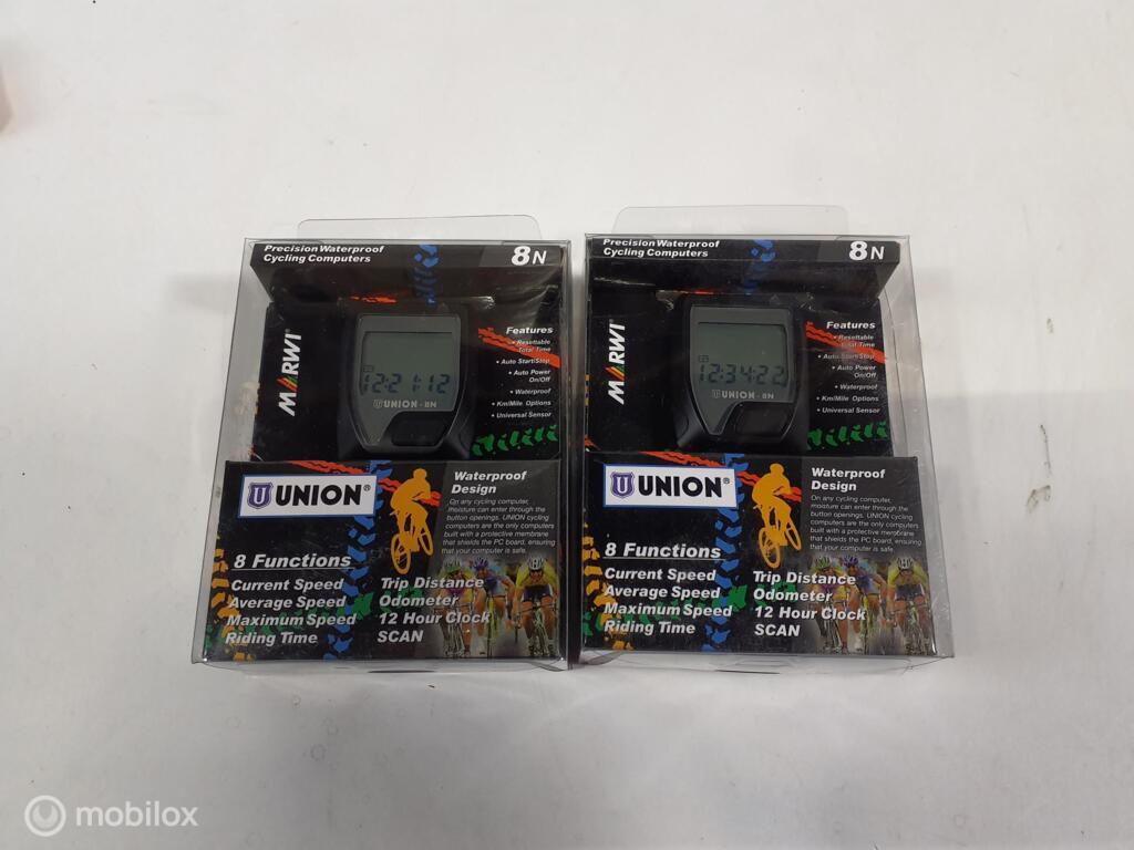 2 stuks NIEUWE Union fietscomputers 8N, Nieuw