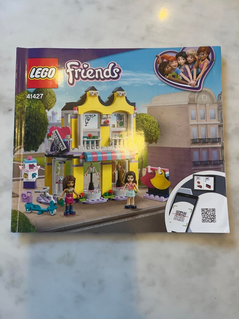Lego Friends 41427 Emma's Fashion Shop, Ophalen of Verzenden, Gebruikt, Complete set, Lego