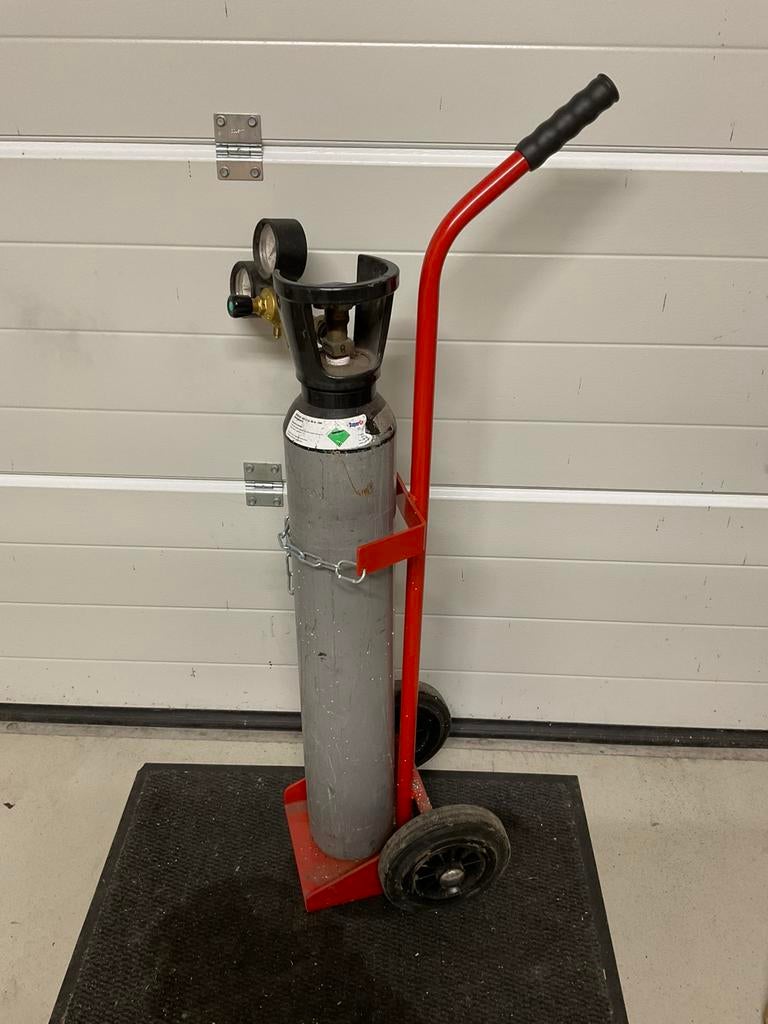 Supergas stikstof fles 10l met flessenwagen en reduceer, Ophalen, Zo goed als nieuw, Overige typen